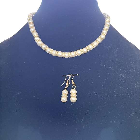 Jewelry - Faux Pearl Necklace and Earrings Set